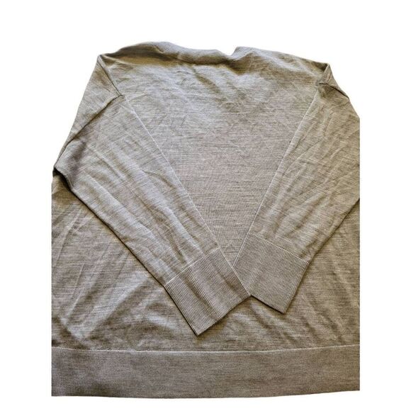 NWT Banana Republic Sweater Women's XL Grey V Neck Merino Wool Pullover - Picture 2 of 5